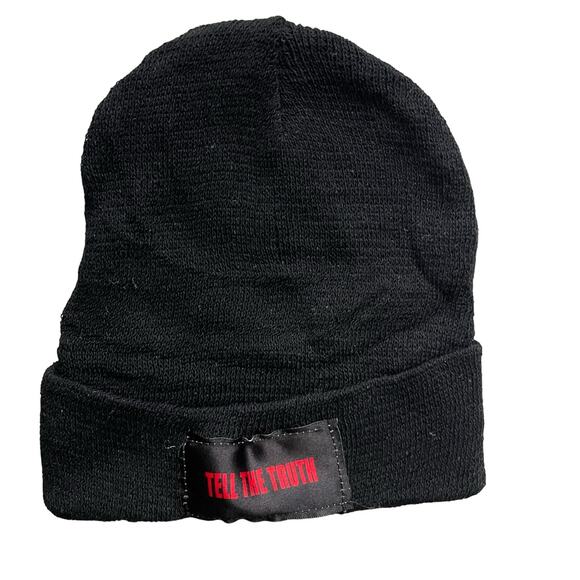 Tell The Truth Beanie Hat Red Logo Black As Seen On Selling Sunset Knit NWOT - Picture 1 of 4